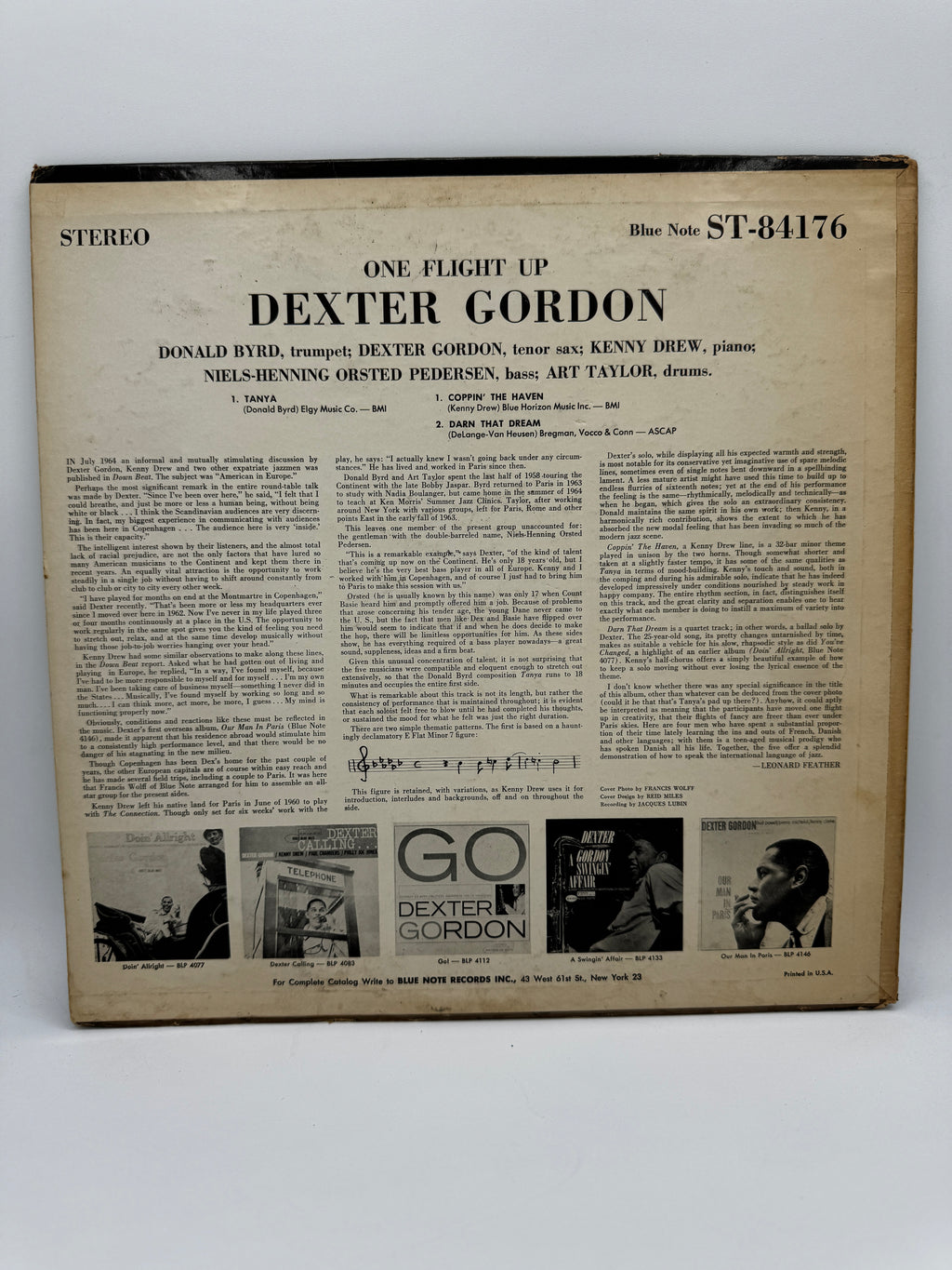 Dexter Gordon "One Flight Up" BST 84176 VG+/VG+ 1965 Original