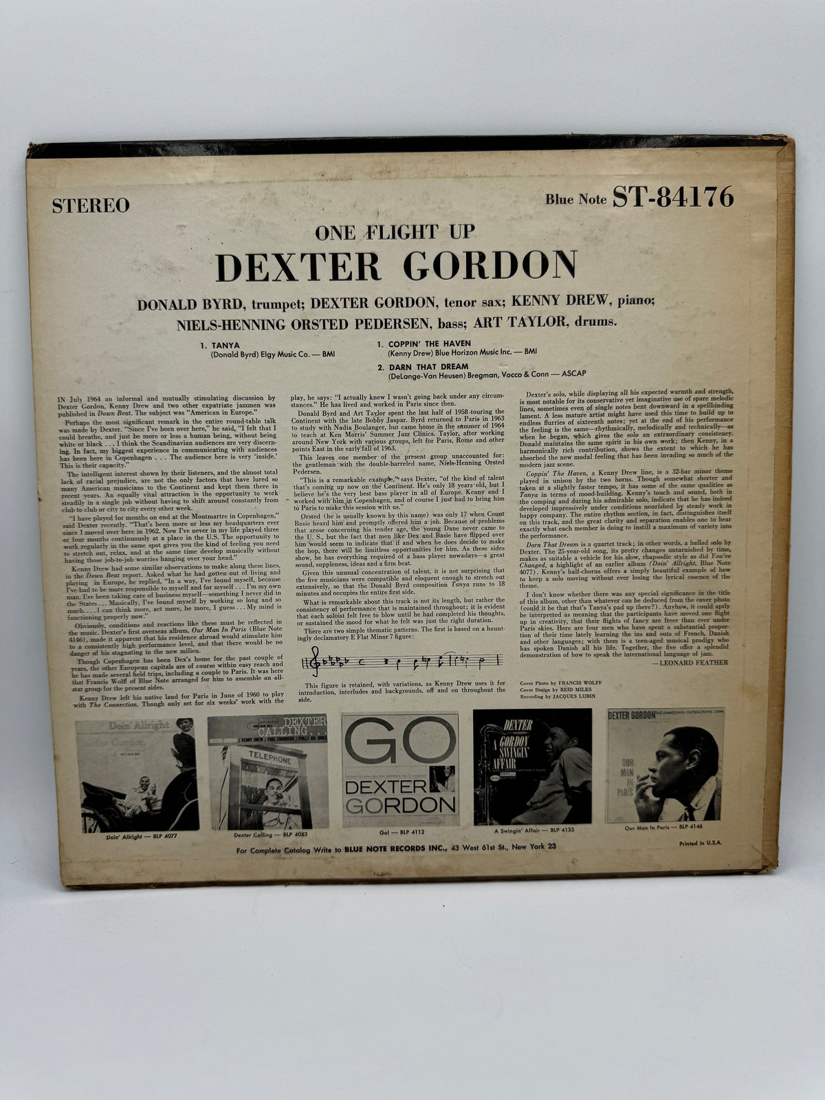 Dexter Gordon "One Flight Up" BST 84176 VG+/VG+ 1965 Original