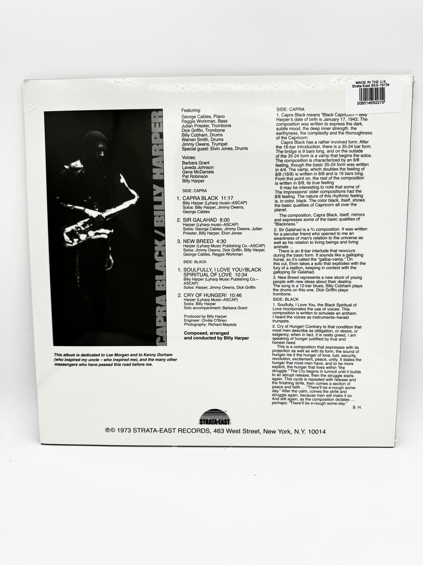 Billy Harper "Capra Black" Strata-East 50th Anniversary Limited Edition