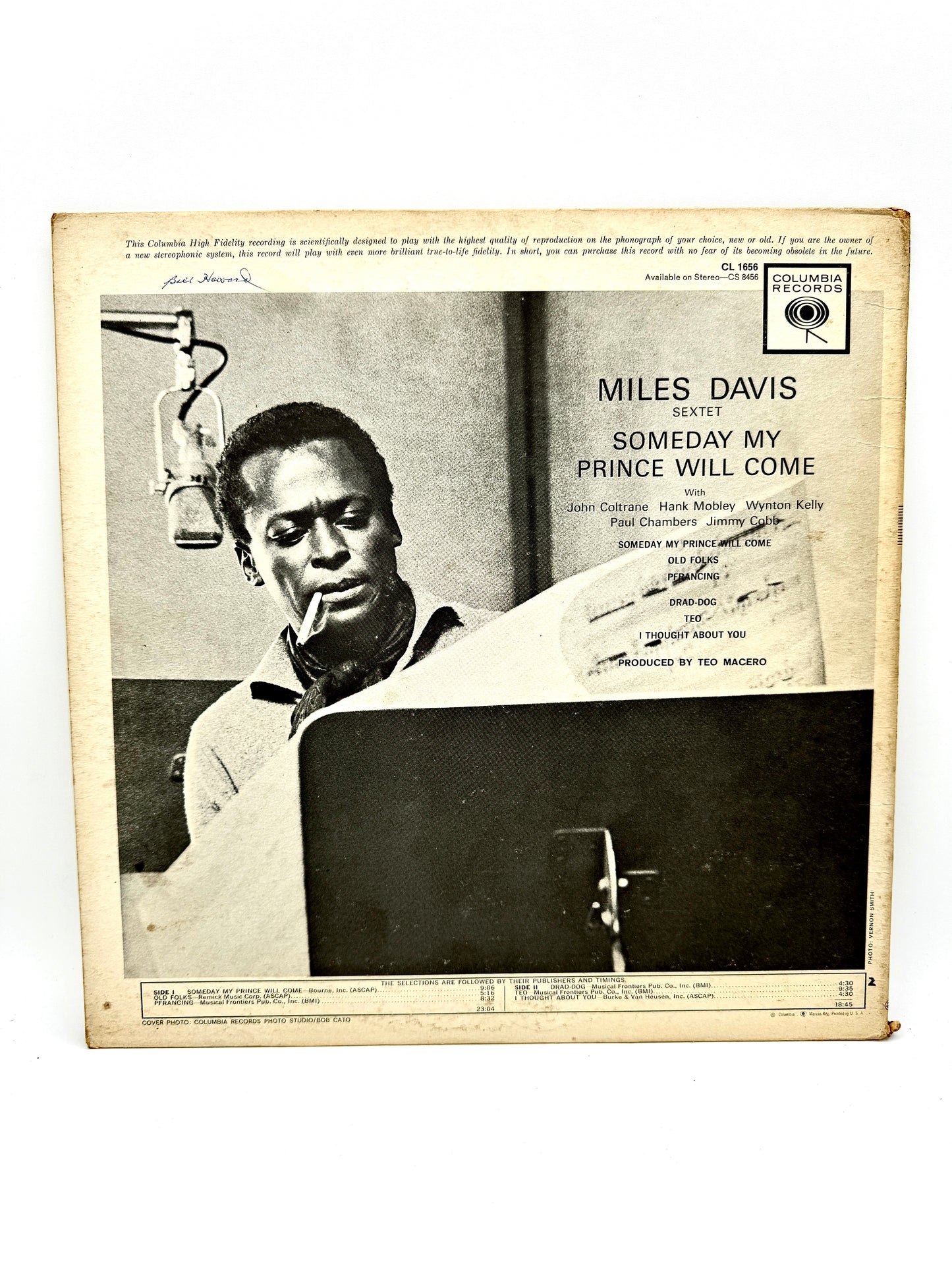 Miles Davis Sextet "Someday My Prince Will Come CL 1656 VG+/VG+ (6 eye) 1961 Original